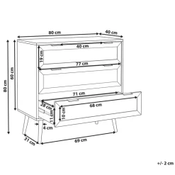 Beliani OPOCO - Commode - Zwart - Rotan