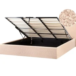 Beliani ORBEY - Bed met opbergruimte - Beige - 180 x 200 cm - Bouclé