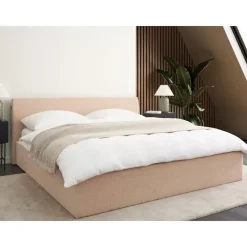 Beliani ORBEY - Bed met opbergruimte - Beige - 180 x 200 cm - Bouclé