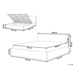 Beliani ORBEY - Bed met opbergruimte - Beige - 180 x 200 cm - Bouclé
