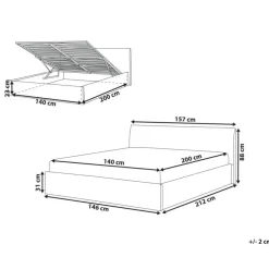 Beliani ORBEY - Bed met opbergruimte - Beige - 140 x 200 cm - Bouclé