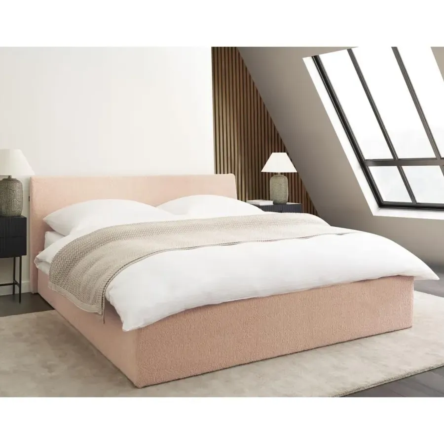 Beliani ORBEY - Bed met opbergruimte - Beige - 160 x 200 cm - Bouclé