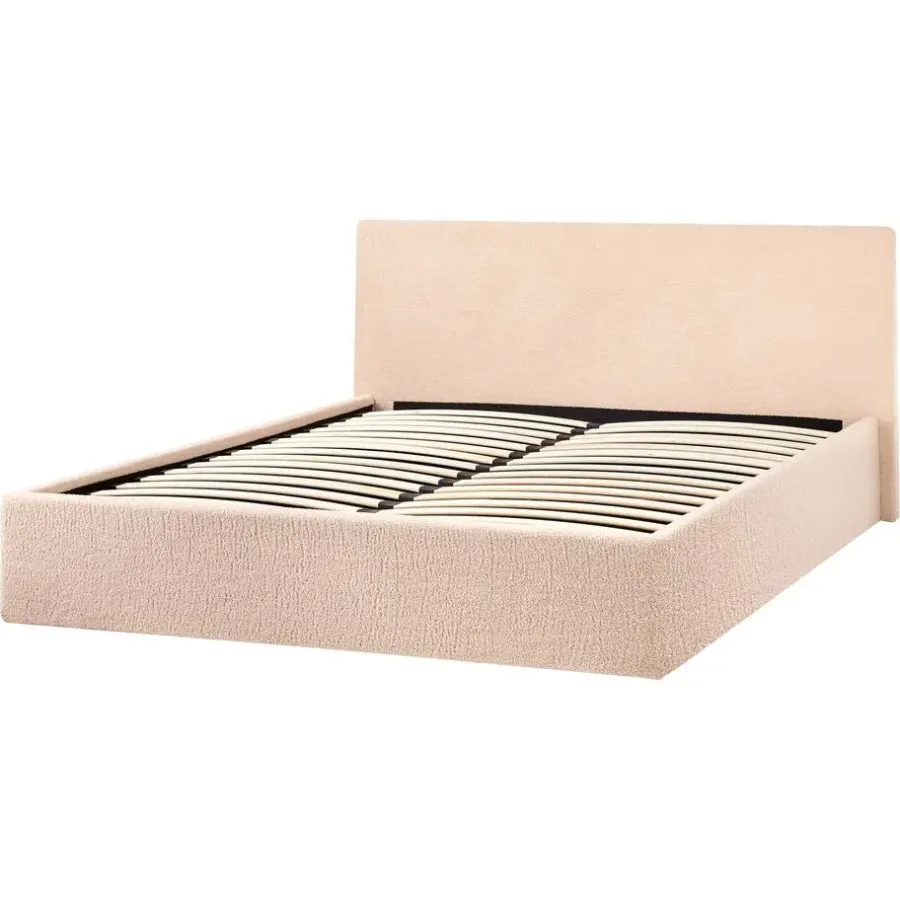 Beliani ORBEY - Bed met opbergruimte - Beige - 160 x 200 cm - Bouclé