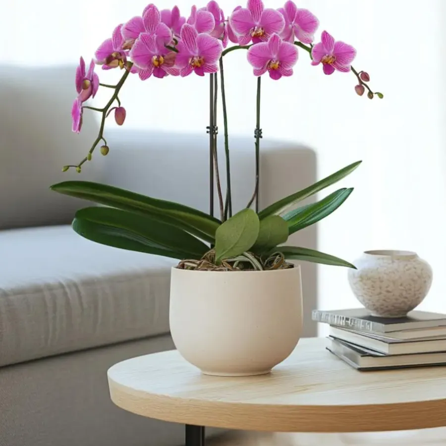 Kamerplanten-Plant in a Box Orchidee paars - Phalaenopsis Multiflora - Hoogte 35-45cm - ⌀12cm