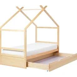 Beliani ORGEVAL - Daybed voor kinderen - Lichtbruin - 90 x 200 cm - Grenenhout