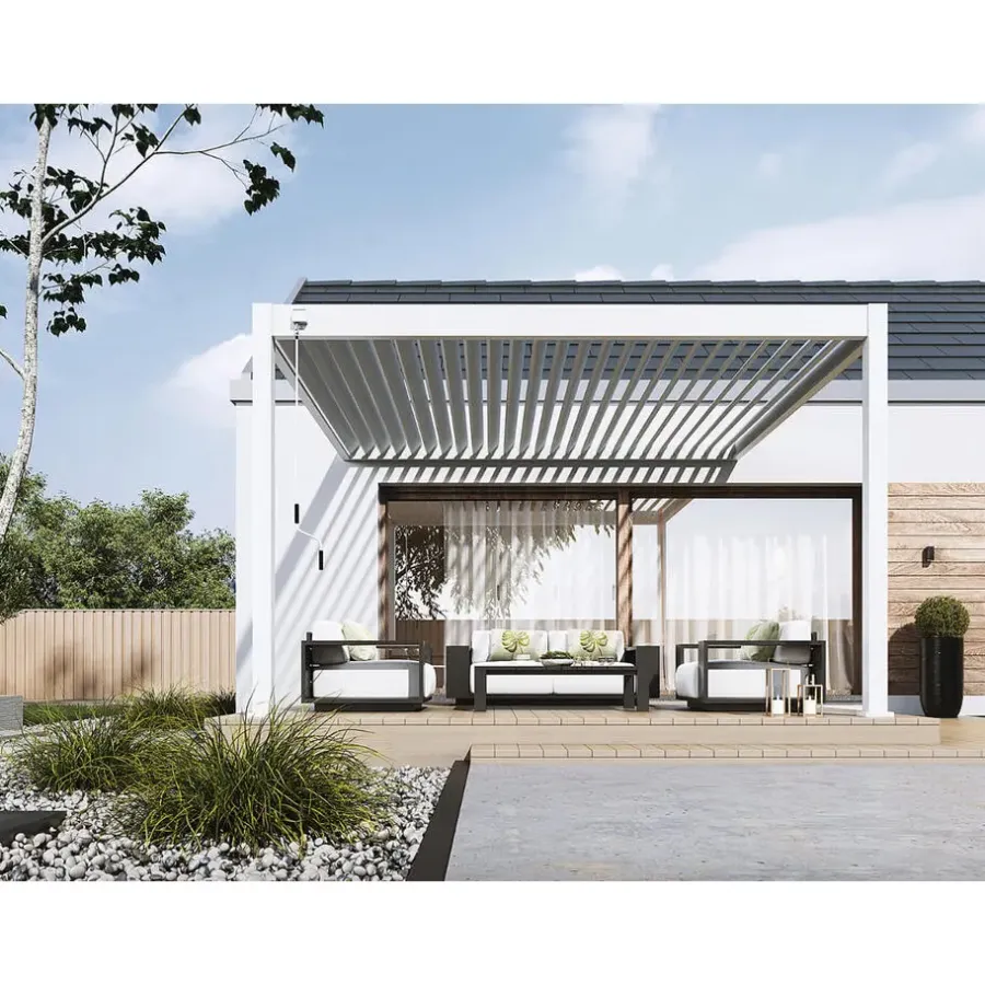 Terrasoverkappingen-Orion Deluxe overkapping muur 360 x 400 cm antraciet