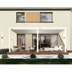 Terrasoverkappingen-Orion Deluxe overkapping muur 360 x 530 cm wit