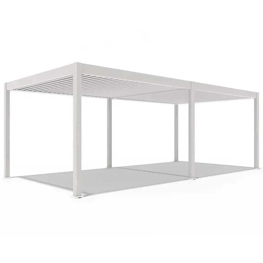 Orion Deluxe overkapping elektrisch met LED 360 x 720 cm lichtgrijs