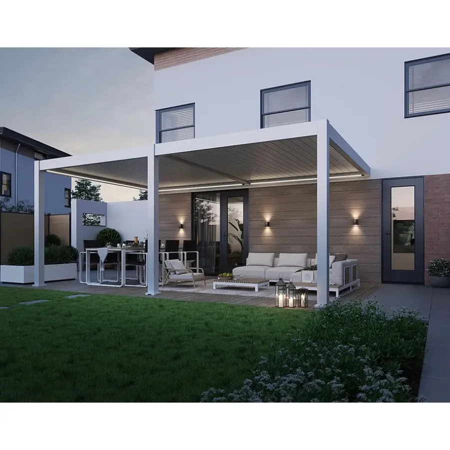 Orion Premium elektrische overkapping muurbevestiging met LED 400 x 600 wit