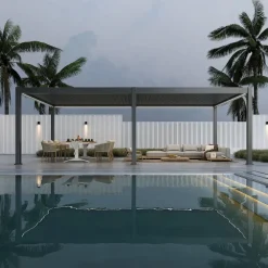 Terrasoverkappingen-Orion Premium overkapping elektrisch met LED 400 x 800 antraciet