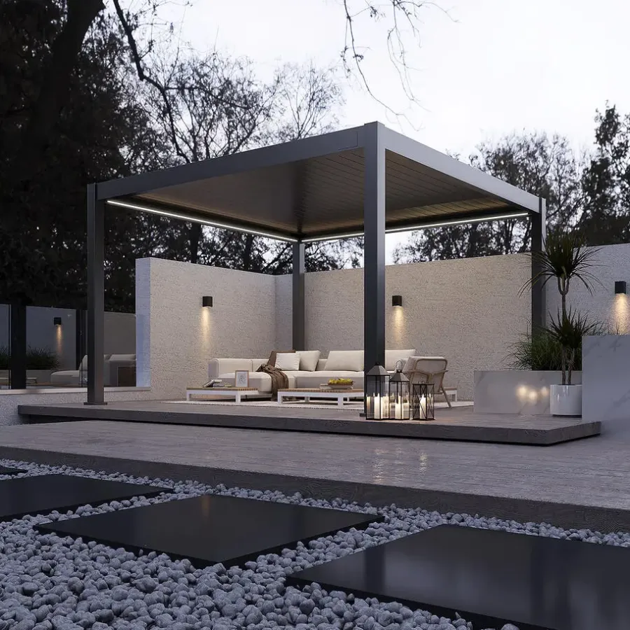 Orion Premium overkapping elektrisch met LED 400 x 400 antraciet