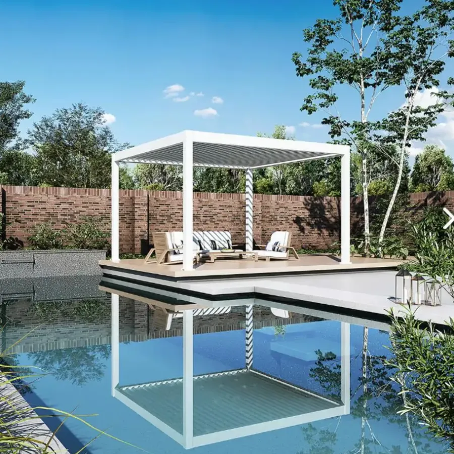 Terrasoverkappingen-Orion Premium overkapping E-LED - 400 x 400 cm - wit