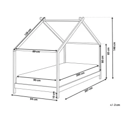 Kinderbedden-Beliani ORLU - Kinderbed - Lichthout - 90 x 200 cm - Dennenhout