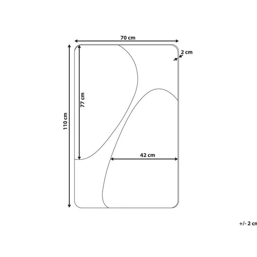 Spiegels-Beliani ORMES - Wandspiegel - Grijs - 70 x 110 cm - Glas