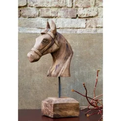 Light & Living Ornament op voet Horse - Hout - 25x14x48cm