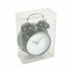 OSTARIA Tafelklok en wekker Model Bells - zwart - 12 cm - metaal