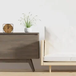 Merkloos Ostaria Tafelklok Galway - staand - metaal/MDF - zwart - D25 cm
