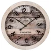 Merkloos Ostaria Wandklok/muur klok - old town - D45 cm - hout - naturel