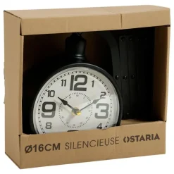 Klokken-Merkloos Ostaria Wandklok/muur klok - stretch - station - D16 cm - metaal
