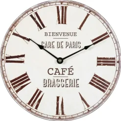 Klokken-Merkloos Ostaria Wandklok/muur klok - cafe brasserie klok - D30 cm - mdf