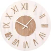 Merkloos Ostaria Wandklok/muur klok - Maritiem - D50 cm - touw - wit/bruin