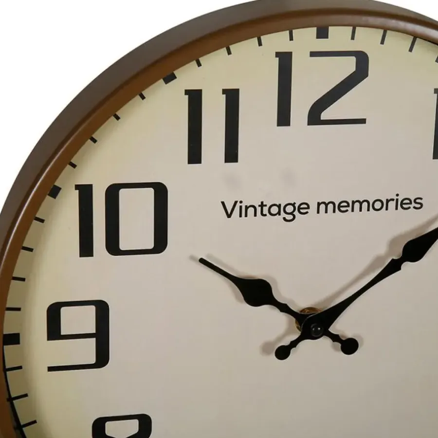 Merkloos Ostaria Wandklok/muur klok - Vintage - Dia 30 cm - metaal - bruin