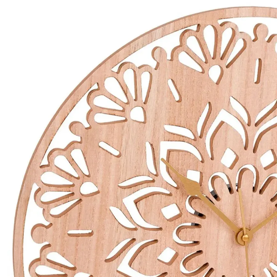 Klokken-Merkloos Ostaria Wandklok/muur klok Rosa - D50 cm - MDF - naturel - keuken