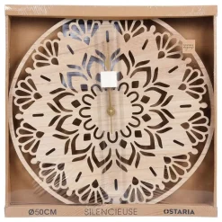 Klokken-Merkloos Ostaria Wandklok/muur klok Rosa - D50 cm - MDF - naturel - keuken