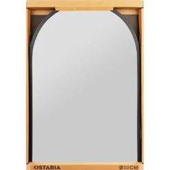 Spiegels-Merkloos Ostaria Wandspiegel Arch - zwart - metaal - halfrond - 34 x 50 cm