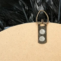 Merkloos Ostaria Wandspiegel bohemian Veren - zwart/wit - rond - Dia 57 cm