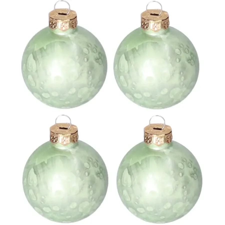 Kerstballen-Othmar Decorations Kerstballen - 12x -6 cm - groen -glas