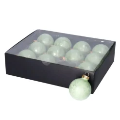 Kerstballen-Othmar Decorations Kerstballen - 12x -6 cm - groen -glas