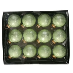 Kerstballen-Othmar Decorations Kerstballen - 12x -6 cm - groen -glas
