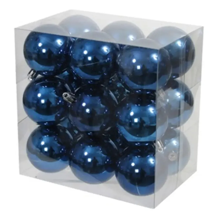 Othmar Decorations kerstballen - 18x stuks - 6 cm - blauw