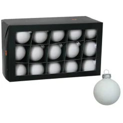 Kerstballen|Kerstdecoratie-Othmar Decorations kerstballen - 36x - satijn wit - glas - 6 cm