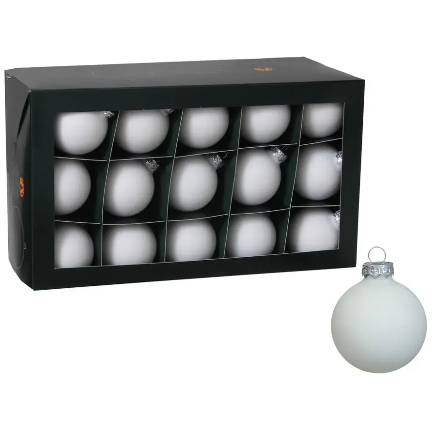 Kerstballen|Kerstdecoratie-Othmar Decorations kerstballen - 36x - satijn wit - glas - 6 cm
