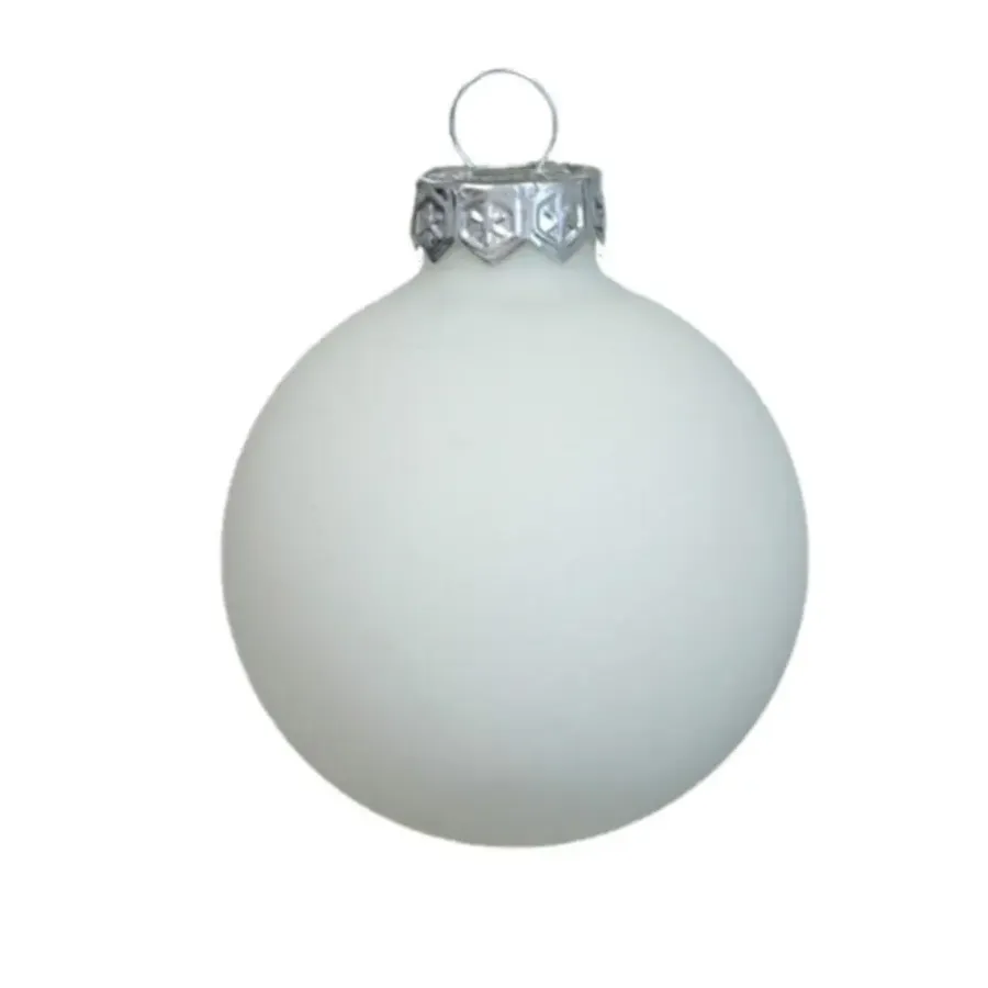 Kerstballen|Kerstdecoratie-Othmar Decorations kerstballen - 36x - satijn wit - glas - 6 cm