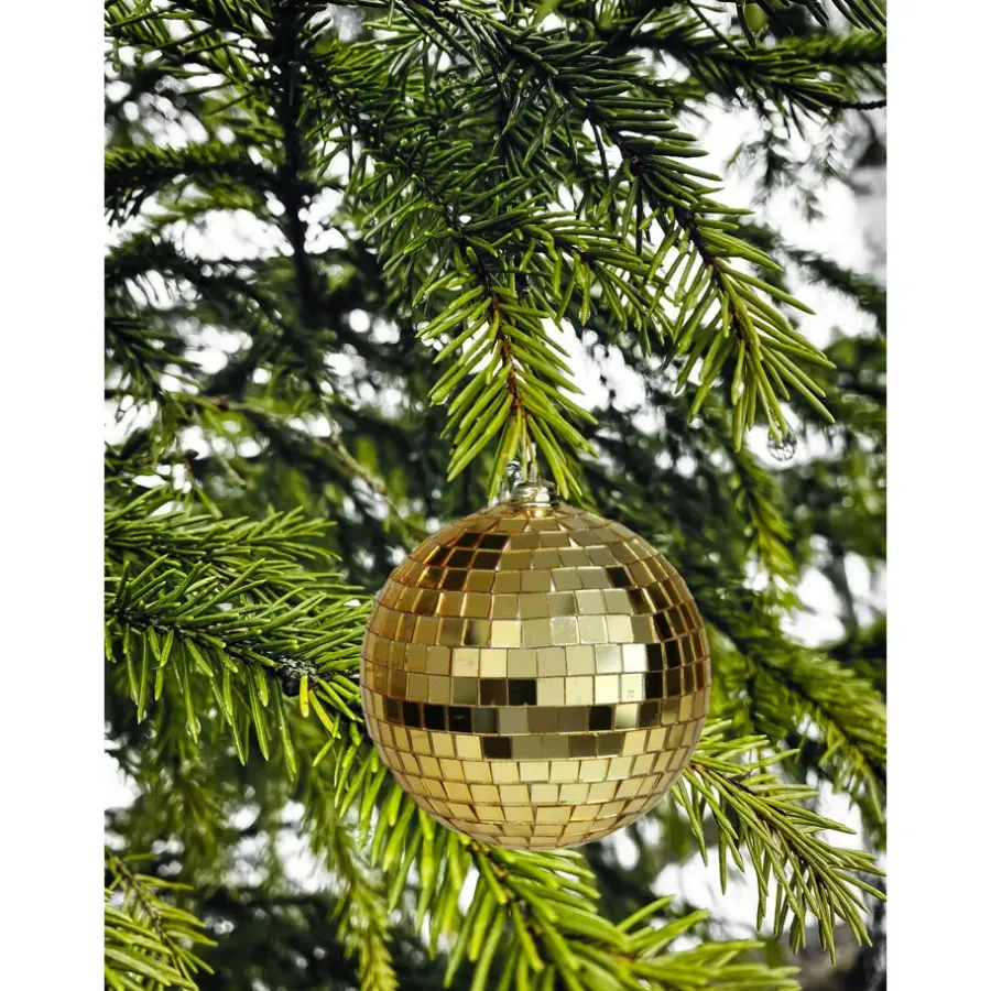 Kerstballen-Othmar Decorations kerstballen - disco - 4x st - goud - 8 cm