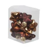 Kerstballen|Kerstdecoratie-Othmar Decorations Kersthangers - sterren - 12x - bruin - 4 cm