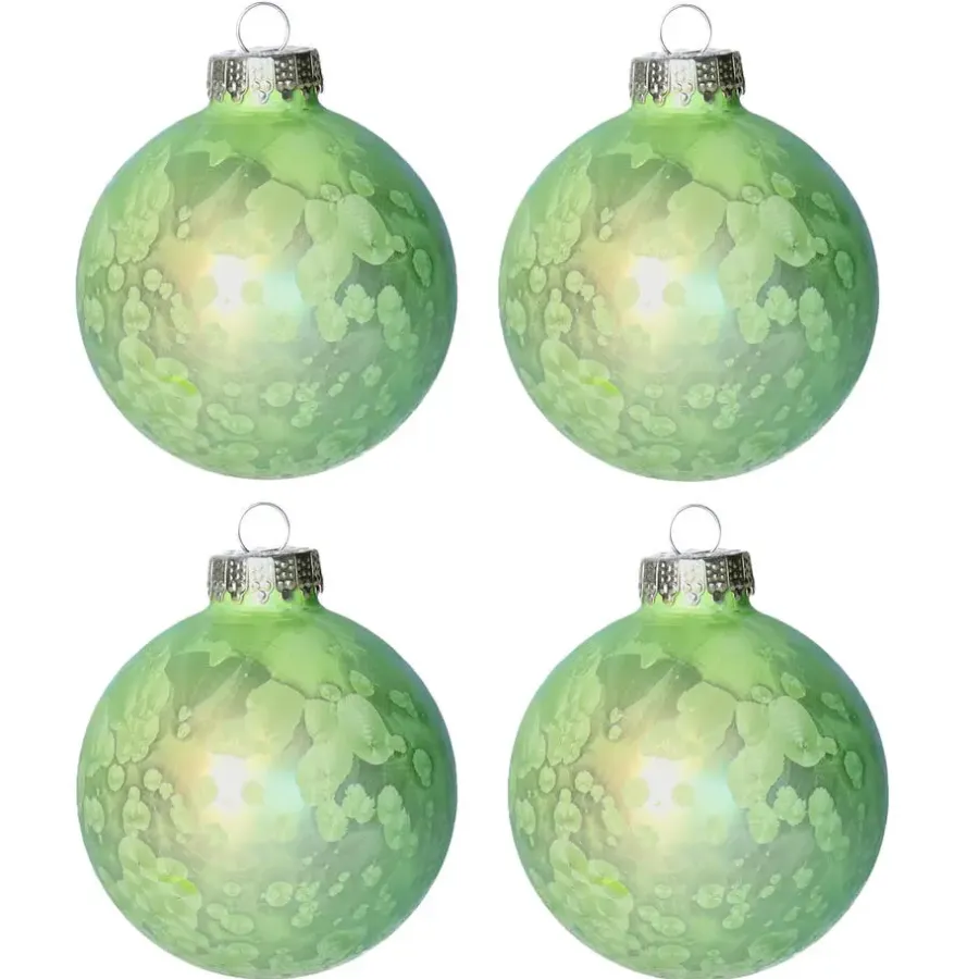 Kerstdecoratie-Othmar Decorations Luxe kerstballen - 4x -8 cm - groen -glas
