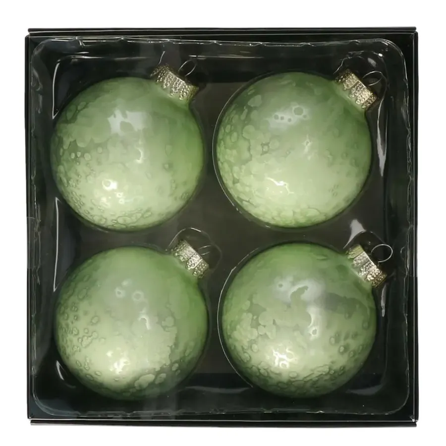 Kerstdecoratie-Othmar Decorations Luxe kerstballen - 4x -8 cm - groen -glas