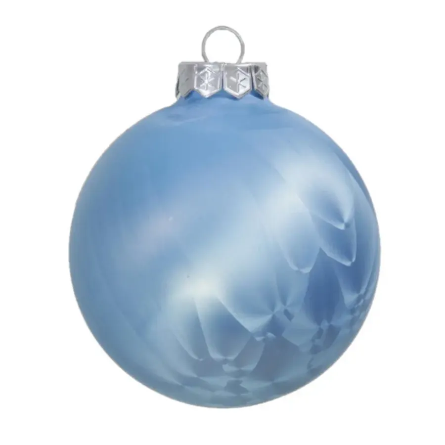 Kerstballen-Othmar Decorations Luxe kerstballen - 4x -8 cm - blauw -glas