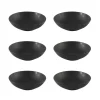 OTIX Bord 6 stuks Diep Soepborden Zwart Mat diameter 20,5cm Aardewerk IVY