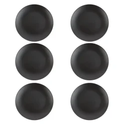 Dinerborden|Borden-OTIX Bordenset Dinerbord Borden Plat Set van 6 Mat zwart Diameter 27cm