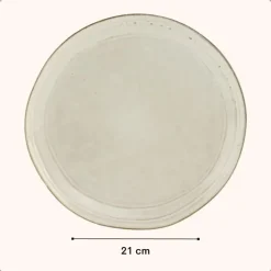 OTIX Dessert Ontbijt Bordenset 6 Persoons Beige 21cm Keramiek LILY