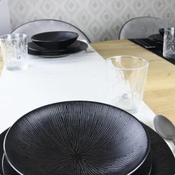 Borden-OTIX Dessert Ontbijt Bordenset 12 Persoons Zwart 21cm Keramiek POPPY