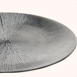 Borden-OTIX Dessert Ontbijt Bordenset 12 Persoons Zwart 21cm Keramiek POPPY