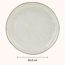 Dinerborden|Borden-OTIX Diner Bordenset 6 Persoons Beige 26,5cm Keramiek LILY