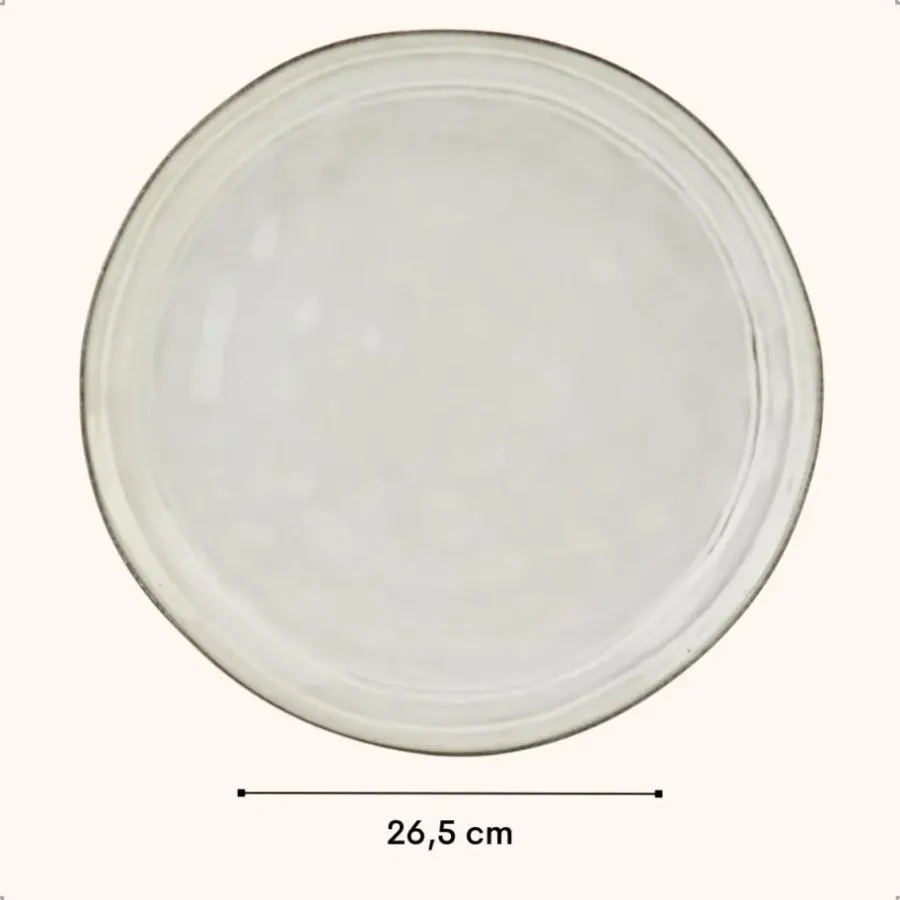 Dinerborden|Borden-OTIX Diner Bordenset 6 Persoons Beige 26,5cm Keramiek LILY