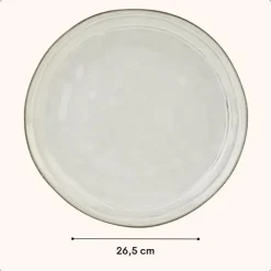 Dinerborden|Borden-OTIX Diner Bordenset 6 Persoons Beige 26,5cm Keramiek LILY